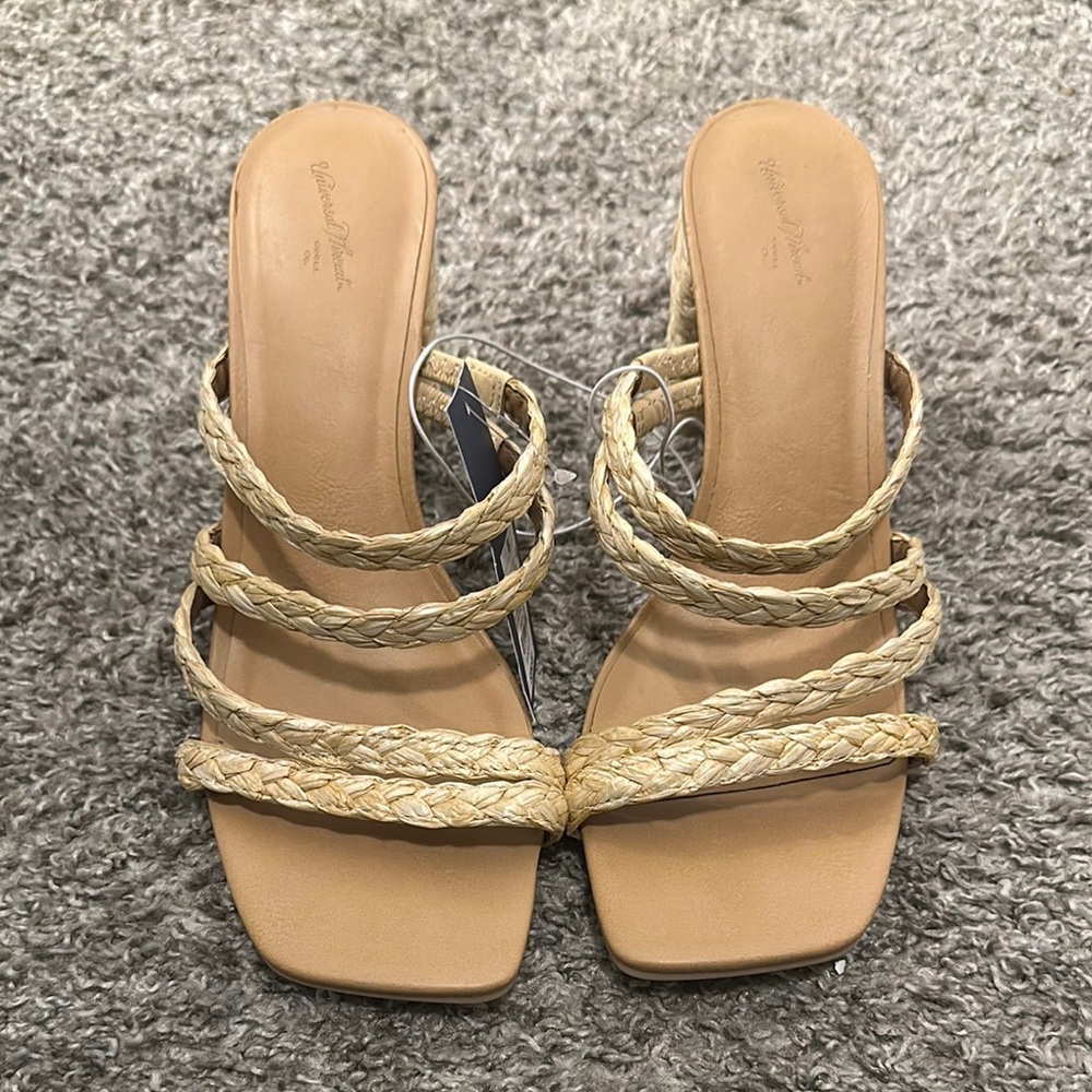 Universal Thread Tan Heels with Braided Straps